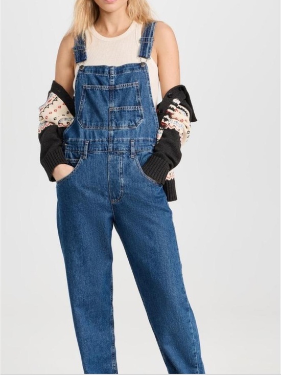 We The Free Denim - We the Free Ziggy Denim Overalls Size Medium Sapphire blue